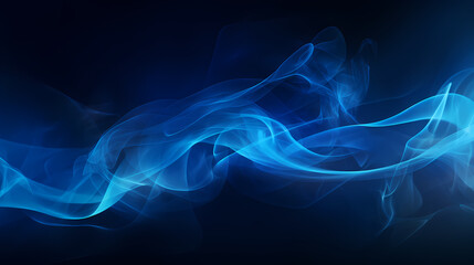 Abstract blue smoke wavy lines