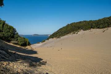 Carlo Sand Blow looking toward Double Island Point. Rainbow Beach, Queensland, Australia