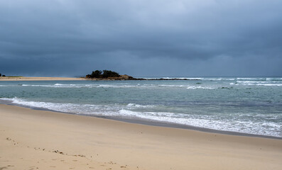 The Pincushion island from Cotton Tree side of the Maroochy mouth of the river. Queensland Australia
