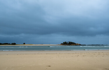 The Pincushion island from Cotton Tree side of the Maroochy mouth of the river. Queensland Australia
