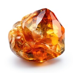 A shiny zircon nugget with a smooth, glossy surface and a bright sparkle, isolated on a white background, Ai Generated