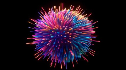 Vivid firework display lights up the sky with vibrant hues, Ai Generated