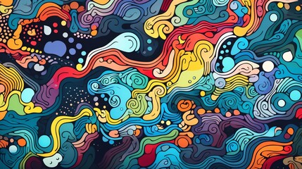 The image is a colorful abstract painting