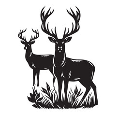 Obraz premium Deer flat vector illustration.