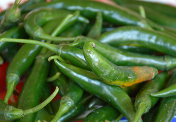 green peppers in the market