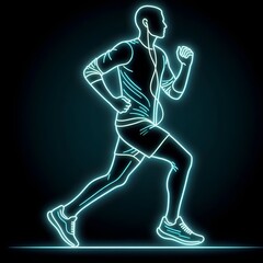Obraz premium Male running person silhouette