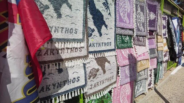 souvenirs and items from a gift shop in Zakynthos