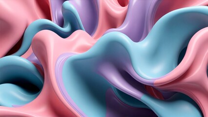 a close up of a colorful liquid with pink and blue swirls, abstract background. Generative AI.