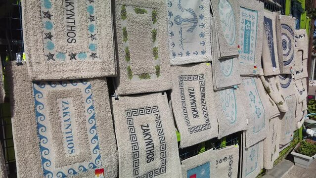 souvenirs and items from a gift shop in Zakynthos