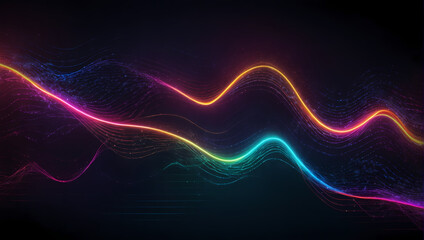 Obraz premium Abstract Neon Lighting Wave Background
