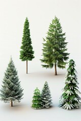 Fototapeta premium Festive stop-motion animation featuring realistic Greek plant Christmas trees