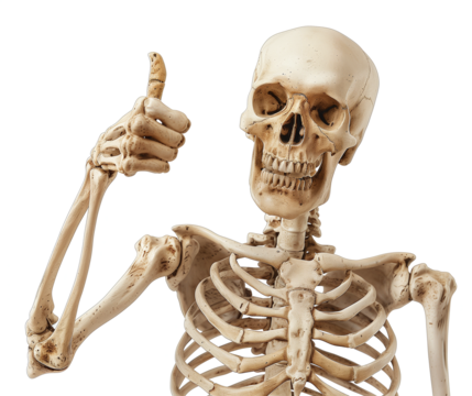 Smiling Skeleton Giving Thumbs Up, Skeletal Anatomy Display