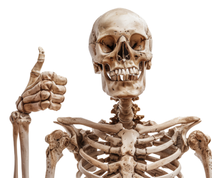 Smiling Skeleton Giving Thumbs Up, Skeletal Anatomy Display