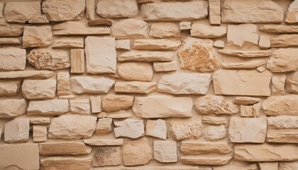 brick wall beige stone panorama background