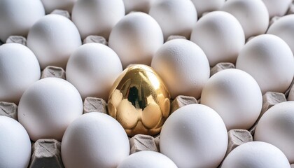 concept of individuality exclusivity better choice one golden egg among white eggs