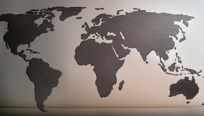 illustration of a world map made of dots on a white background horizontal banner