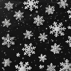 Minimalist White Snowflakes on Solid Background