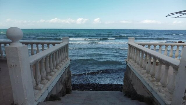 seashore view of the beach of Argassi in Zakynthos