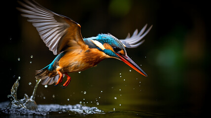 White-throated Kingfisher taking a bath