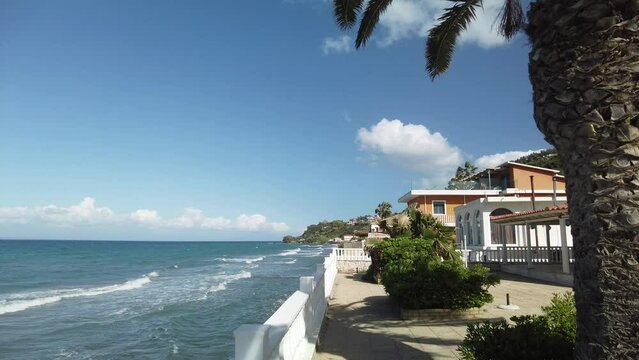 seashore view of the beach of Argassi in Zakynthos