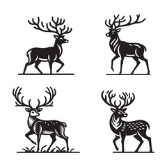 Deer flat vector illustration.