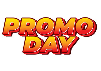 Promo day. Text effect in 3D style with good colors