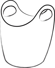 筆書き単品アイコン　洗濯かご