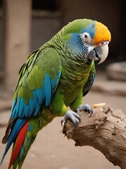 beautiful parrot in the garden