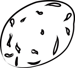 筆書きおでんイラストアイコン　がんもどき