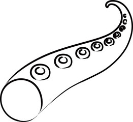 筆書きおでんイラストアイコン　タコ足