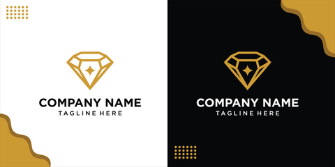 creative diamond line art geometric logo, design inspiration, vector