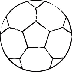 Obraz premium 筆書きスポーツ用品イラスト サッカーボール