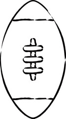 筆書きスポーツ用品イラスト　ラグビーボール