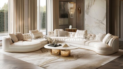 Nordic interior design style of modern living room 