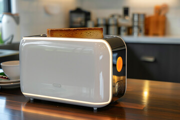 A compact toaster with a cancel button, allowing quick interruption of toasting.