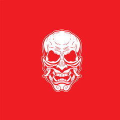 Oni japanese devil mask, Vector illustration	
