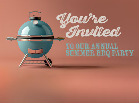  invite to an annual summer bbq party, festive, food, bbq, bar-b-q, cooking, summer time
