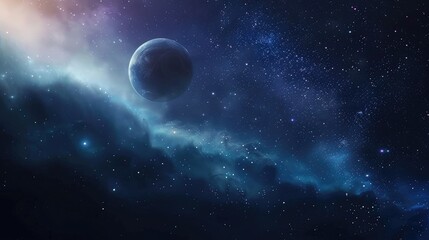 Obraz na płótnie Canvas Vibrant Night Sky with Stars Background in Outer Space
