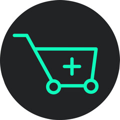 Trolley Icon Vector Logo Template.  Online shopping concept, e-commerce stock illustration.  Shopping cart icon sign