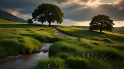 Beautiful colorful nature landscape view