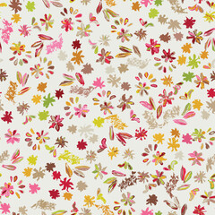 Floral brush strokes seamless pattern. Design for fashion textiles, graphics, backgrounds and crafts. 