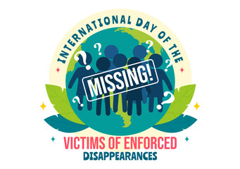 International Day of the Victims of Enforced Disappearances Vector Illustration on August 30 with Missing Person or Lost People in Flat Background
