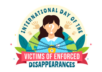 International Day of the Victims of Enforced Disappearances Vector Illustration on August 30 with Missing Person or Lost People in Flat Background