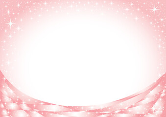 たくさんのキラキラで飾ったピンクの曲線の横型背景