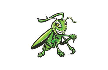 Grasshopper vector illustration flat design logo