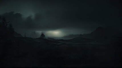 Dramatic noir dark nature landscape
