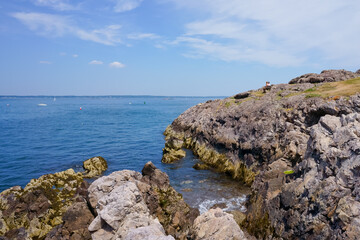 Rocky beach of Marblehead MA USA