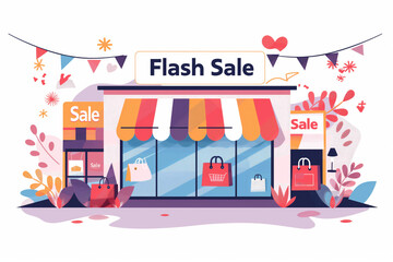 Big flash sale at the shopping mall.