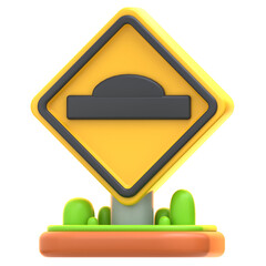 3d icon Speed Bump Sign, 3d illustration, 3d element, 3d rendering.