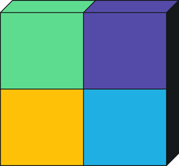 Four Square Box With color 